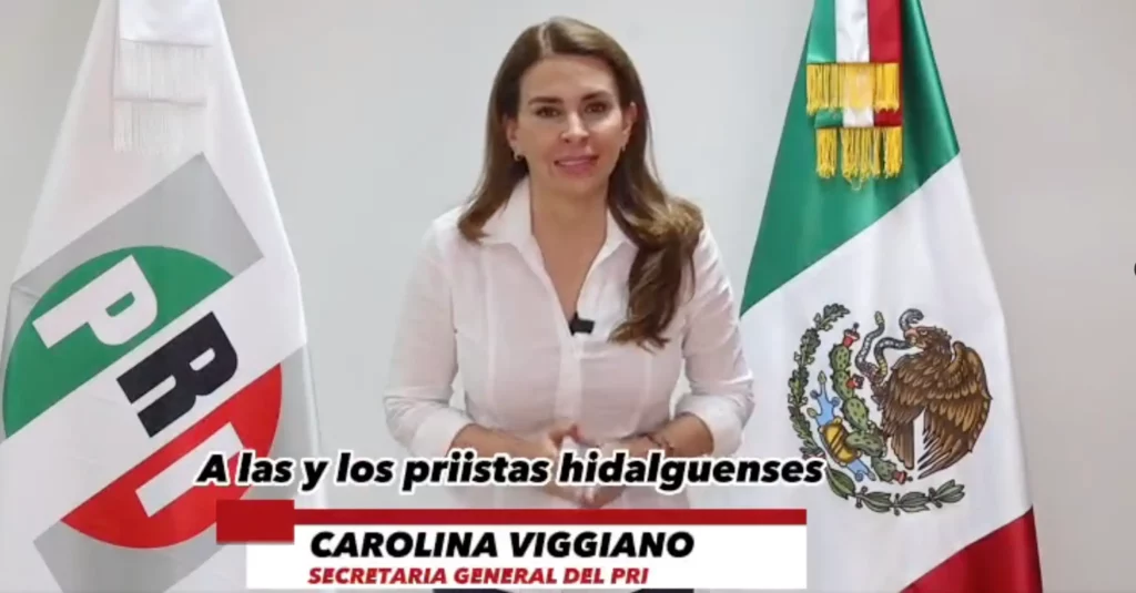 “No perdemos nada”, dice Carolina Viggiano a diputados que renunciaron al PRI Hidalgo.