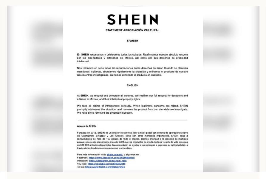 Shein retira varias prendas por plagio a bordados artesanales de Hidalgo y Puebla.