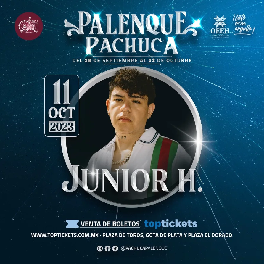 Junior H, el nuevo artista sorpresa para el Palenque de Pachuca 2023.