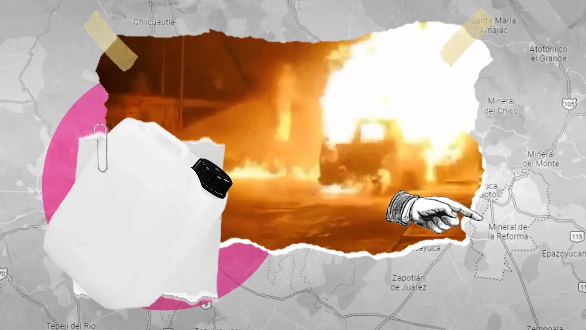 VIDEO: Explota camioneta con huachicol en Mineral de la Reforma.