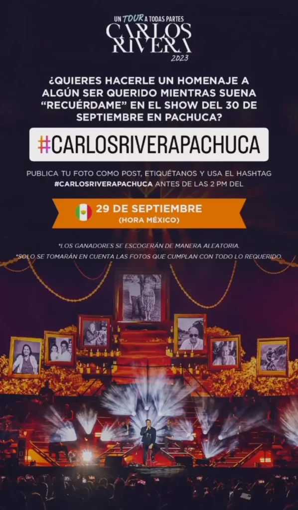 Fotos de seres queridos en show de Carlos Rivera en Pachuca.