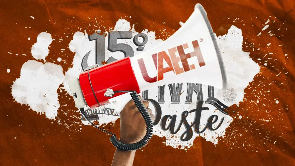 Movimiento estudiantil de la UAEH se manifiesta durante Festival Internacional del Paste 2023
