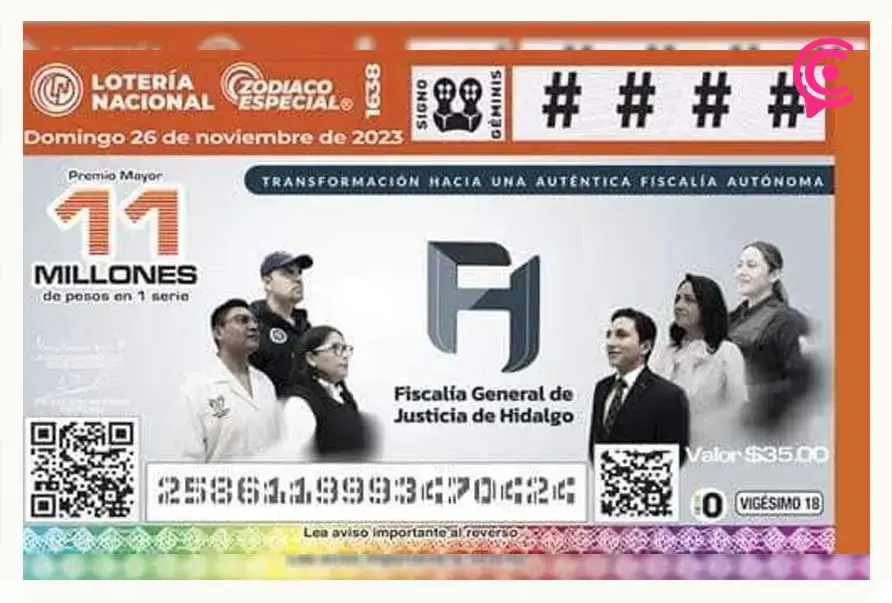 En billete de lotería, muestran nueva imagen de la Procuraduría de Hidalgo