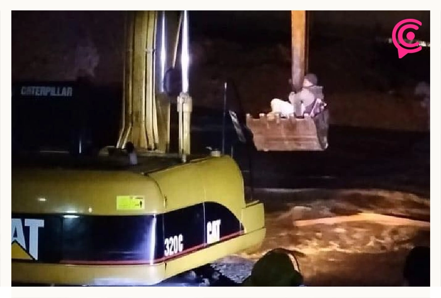 Lluvias provoca derrumbe en obra de revestimiento del Río Tula; trabajador queda atrapado