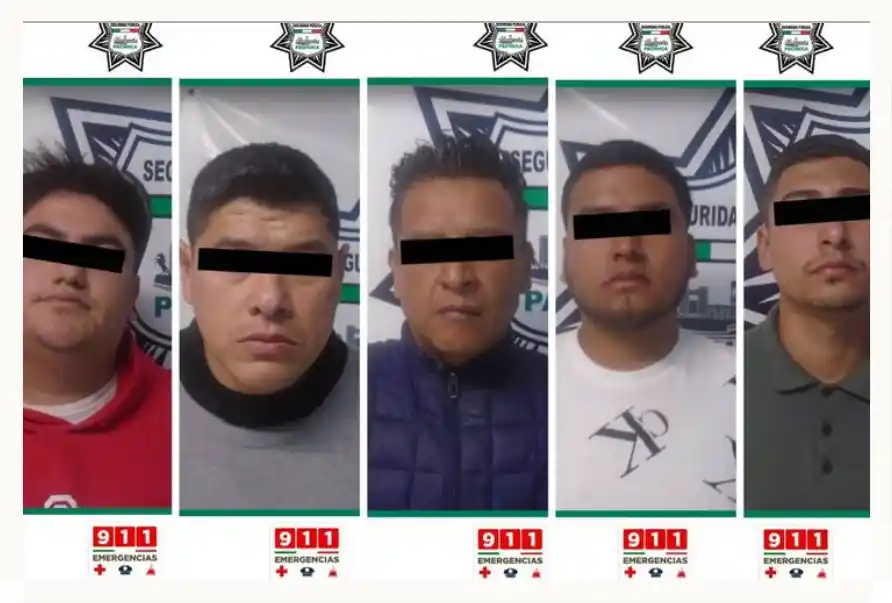 Detienen a cinco presuntos extorsionadores en el mercado Miguel Hidalgo en Pachuca