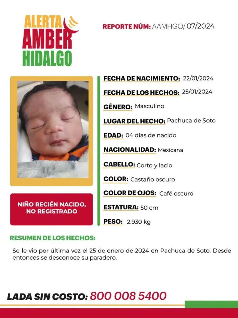 Acusan a niñera por el presunto robo de un bebé recién nacido en Pachuca