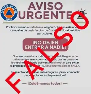 Alertan sobre falsa campaña de desinfección en casas de Hidalgo; la difunden por WhatsApp