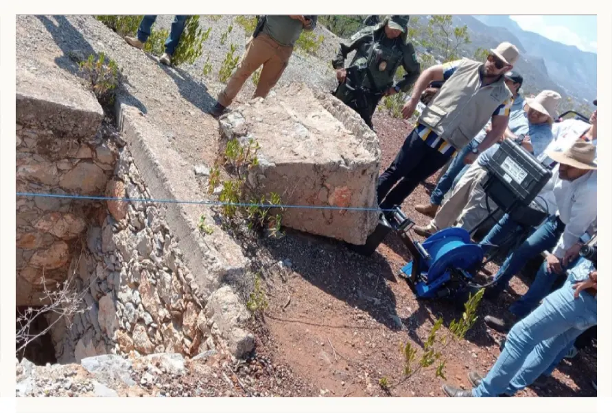 Zona del hallazgo de restos humanos en fosa clandestina en Hidalgo