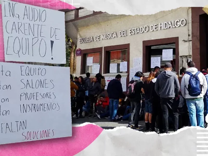 Estudiantes de la Escuela de Música del Estado de Hidalgo realizan nuevo paro