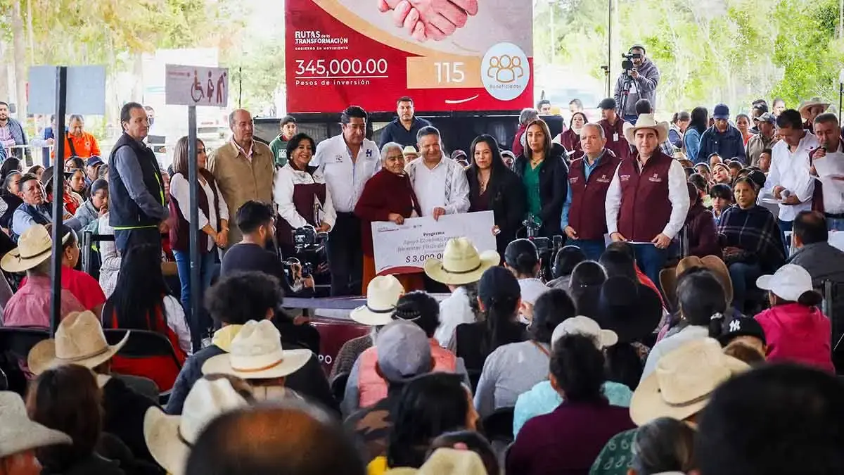 Julio Menchaca en Rutas de la Transformación: anuncia inversión de 41 mdp en Huasca de Ocampo