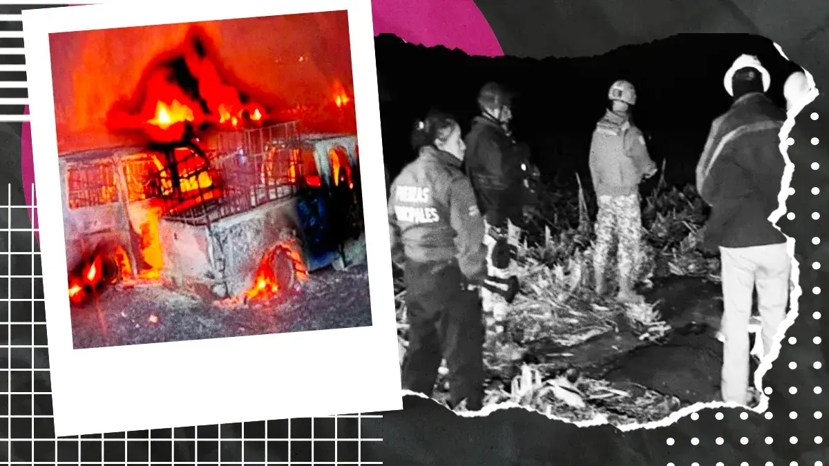 Se incendia toma clandestina y camionetas con huachicol en Ajacuba, Hidalgo 