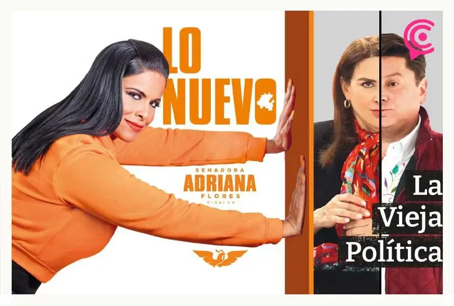 Adriana Flores lanza espectaculares contra “vieja política” del PRI y Morena en Hidalgo