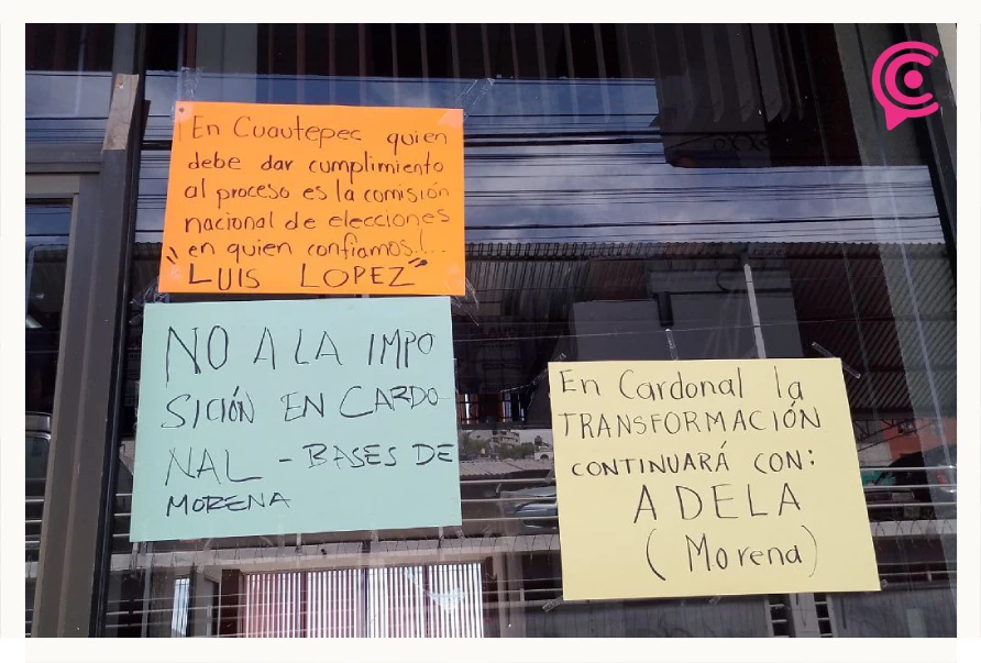 Protestas por designaciones de candidaturas de Morena en Hidalgo.