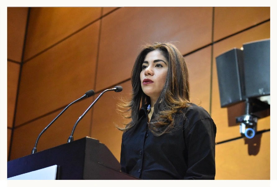 Johana Montcerrat Hernández, candidata a diputada de Pachuca con PRI, PAN y PRD.