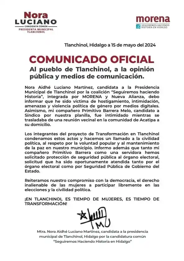 Disparan a casa de candidata de Morena a presidencia municipal de Tlanchinol