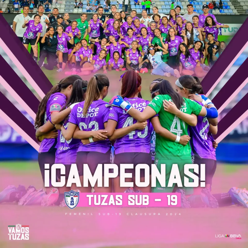 El Pachuca Sub-19 femenil vence al América y se corona en la Liga BBVA MX