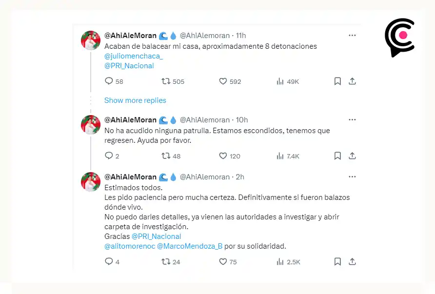 Candidata del PRI en Hidalgo denuncia ataque armado en su casa