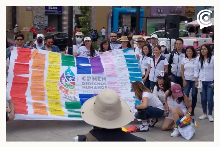 Participación de la CDHEH en la Marcha del Orgullo LGBTI+ 2024 en Pachuca.