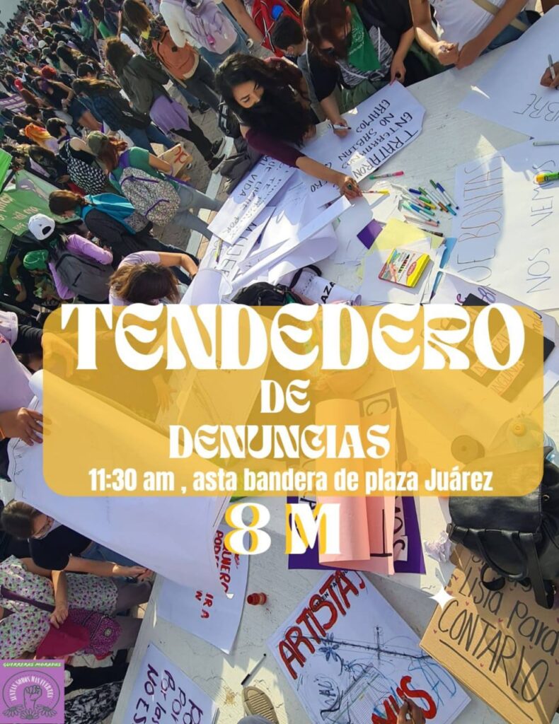 Tendedero para la marcha del 8 de marzo en Pachuca