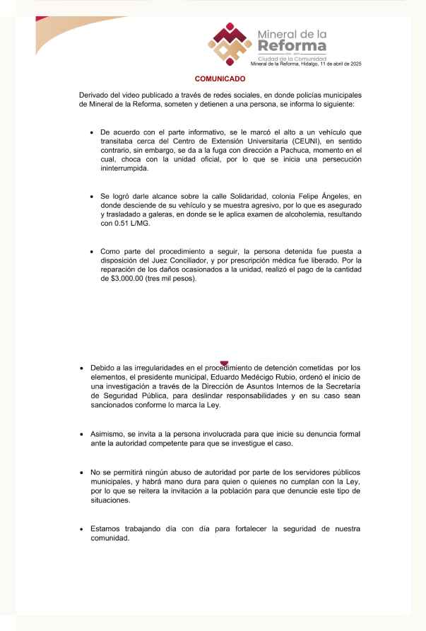 Policías de Mineral de la Reforma dan golpiza a joven en Pachuca; serán investigados
