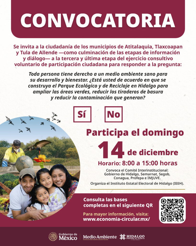 Semarnat anuncia consulta ciudadana para Parque Ecológico y de Reciclaje en Tula de Allende, Hidalgo